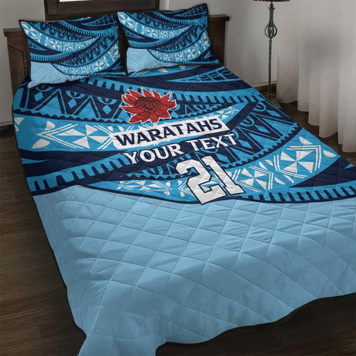 New South Wales Rugby Pacific Custom Quilt Bed Set Pasifika Tapa Pattern