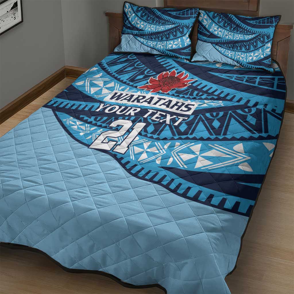 New South Wales Rugby Pacific Custom Quilt Bed Set Pasifika Tapa Pattern