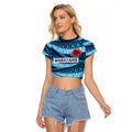 New South Wales Rugby Pacific Custom Raglan Cropped T Shirt Pasifika Tapa Pattern