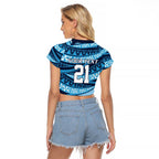 New South Wales Rugby Pacific Custom Raglan Cropped T Shirt Pasifika Tapa Pattern