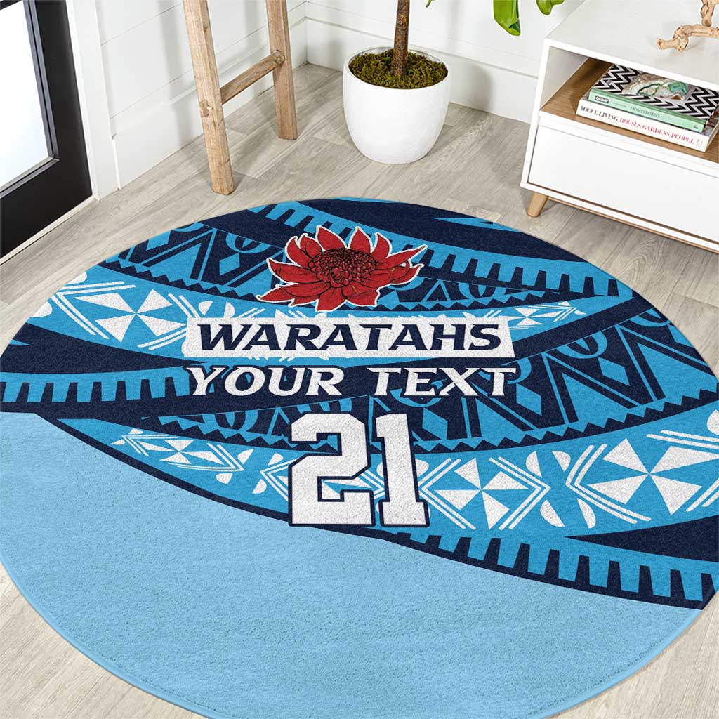New South Wales Rugby Pacific Custom Round Carpet Pasifika Tapa Pattern