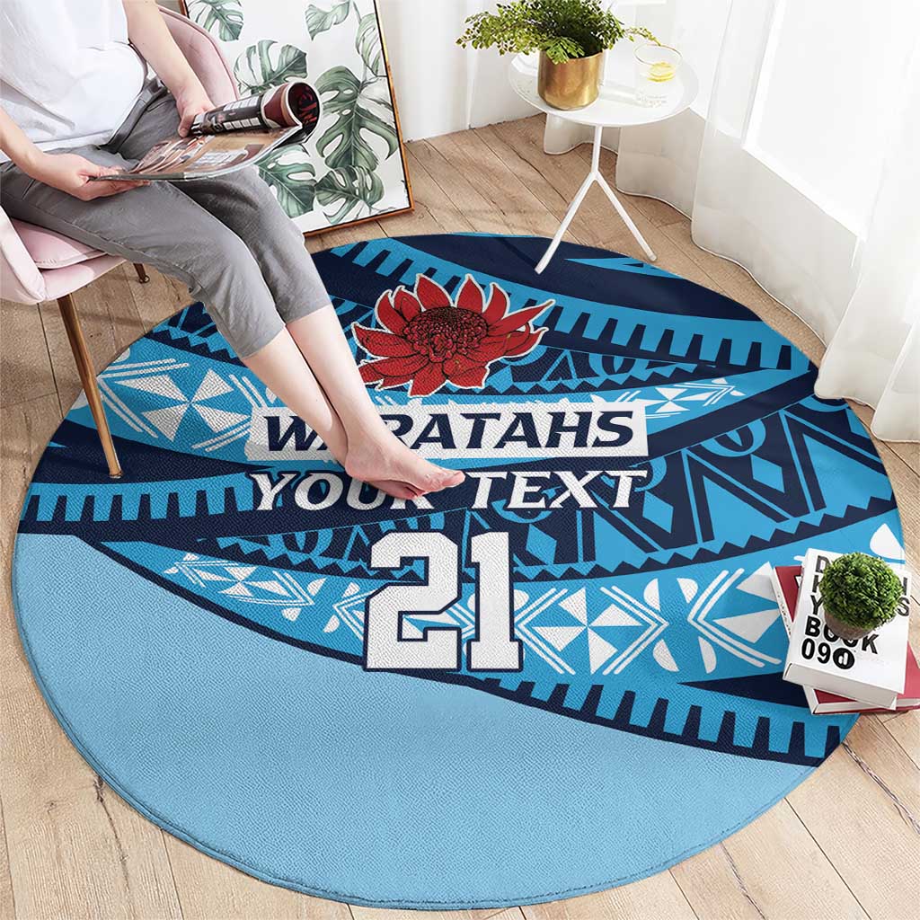 New South Wales Rugby Pacific Custom Round Carpet Pasifika Tapa Pattern