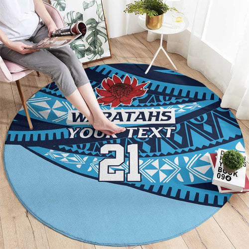 New South Wales Rugby Pacific Custom Round Carpet Pasifika Tapa Pattern