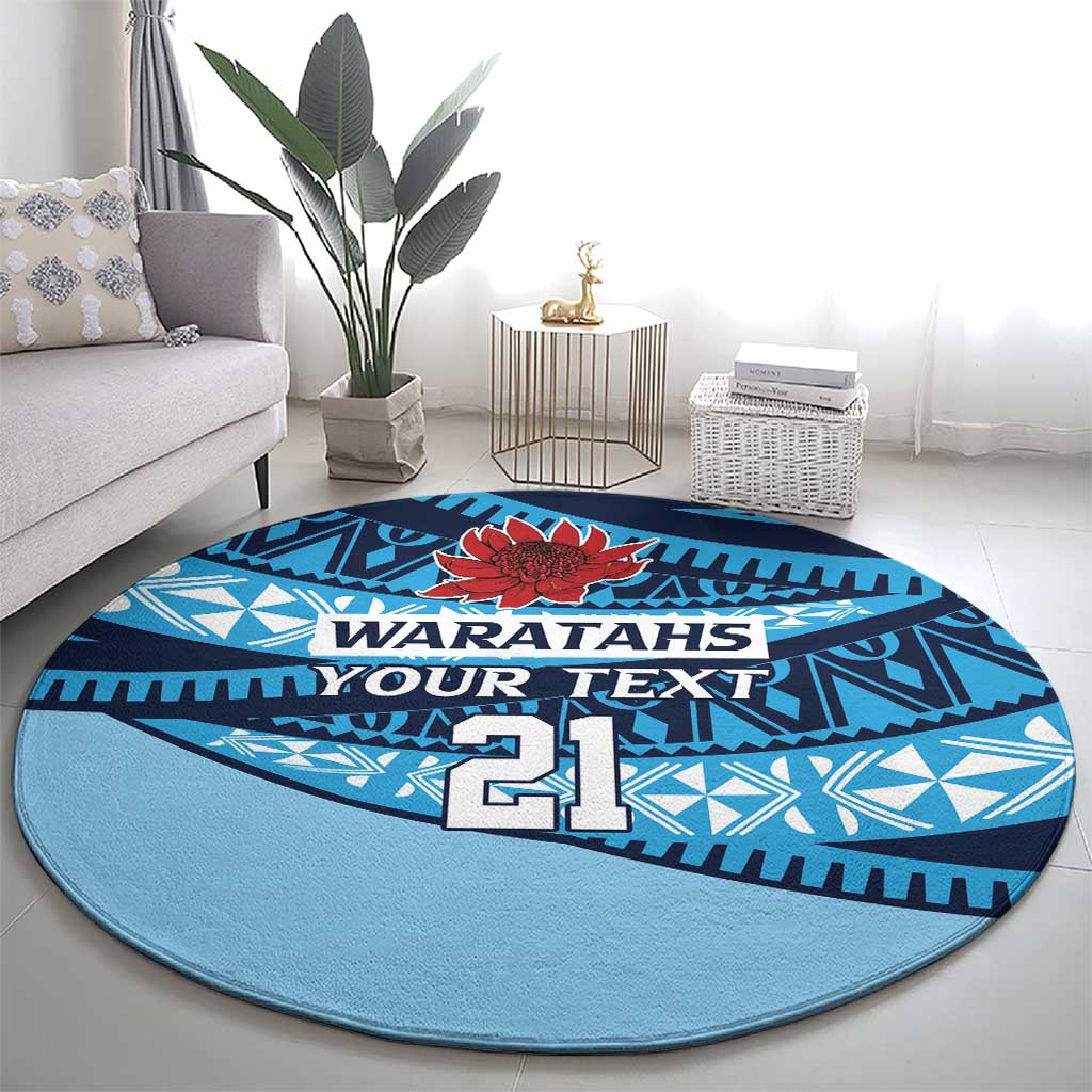 New South Wales Rugby Pacific Custom Round Carpet Pasifika Tapa Pattern