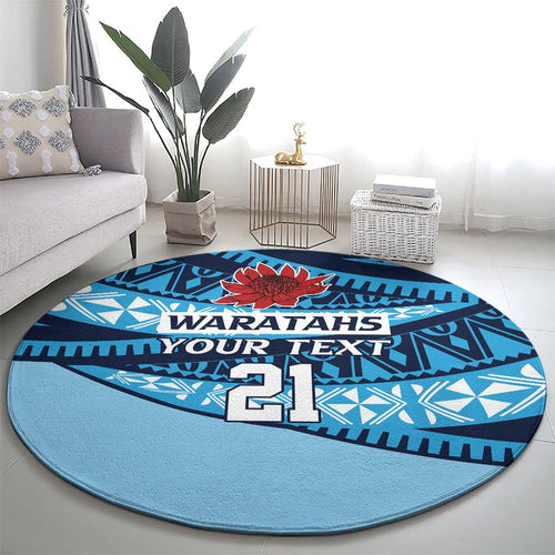 New South Wales Rugby Pacific Custom Round Carpet Pasifika Tapa Pattern