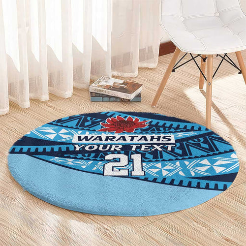 New South Wales Rugby Pacific Custom Round Carpet Pasifika Tapa Pattern