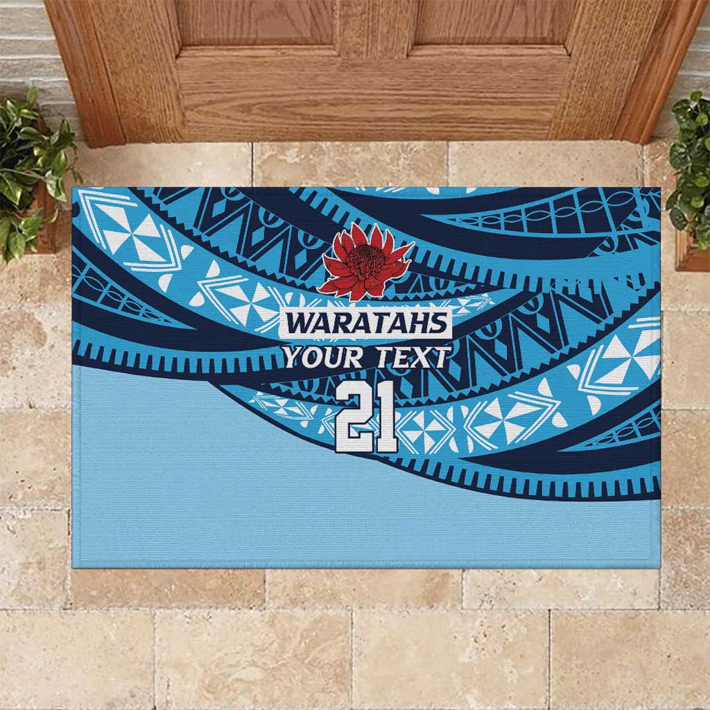 New South Wales Rugby Pacific Custom Rubber Doormat Pasifika Tapa Pattern