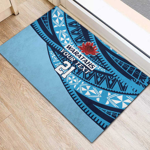 New South Wales Rugby Pacific Custom Rubber Doormat Pasifika Tapa Pattern