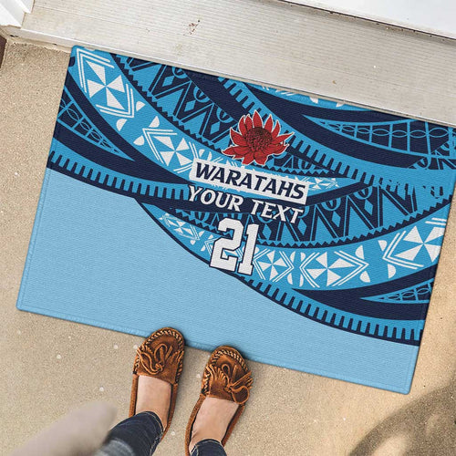 New South Wales Rugby Pacific Custom Rubber Doormat Pasifika Tapa Pattern