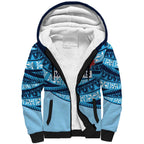 New South Wales Rugby Pacific Custom Sherpa Hoodie Pasifika Tapa Pattern