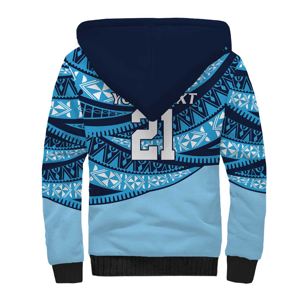 New South Wales Rugby Pacific Custom Sherpa Hoodie Pasifika Tapa Pattern