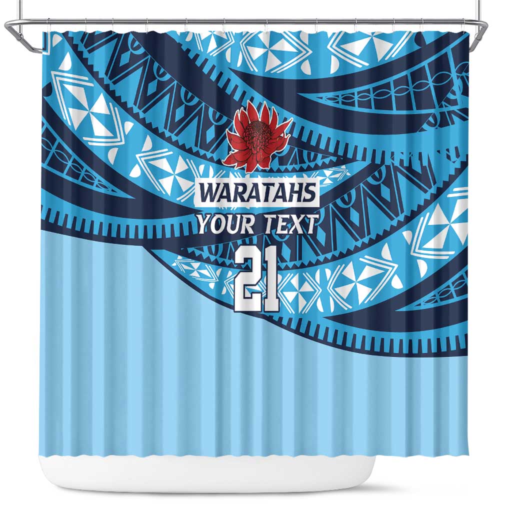 New South Wales Rugby Pacific Custom Shower Curtain Pasifika Tapa Pattern