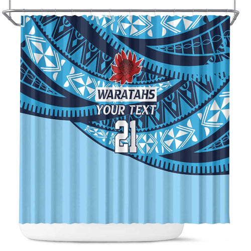 New South Wales Rugby Pacific Custom Shower Curtain Pasifika Tapa Pattern