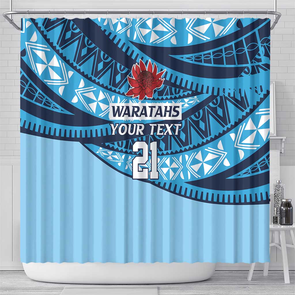 New South Wales Rugby Pacific Custom Shower Curtain Pasifika Tapa Pattern