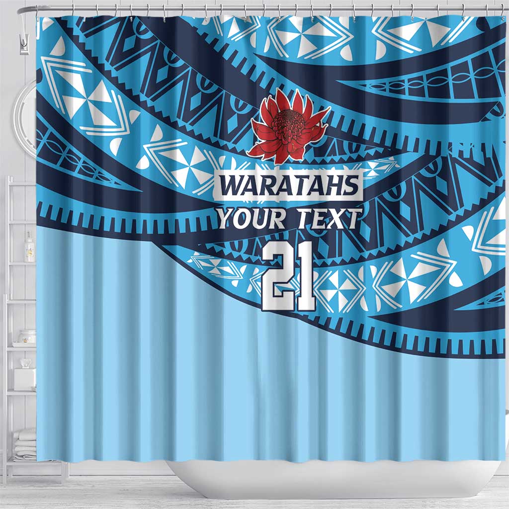 New South Wales Rugby Pacific Custom Shower Curtain Pasifika Tapa Pattern