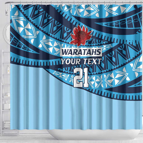 New South Wales Rugby Pacific Custom Shower Curtain Pasifika Tapa Pattern