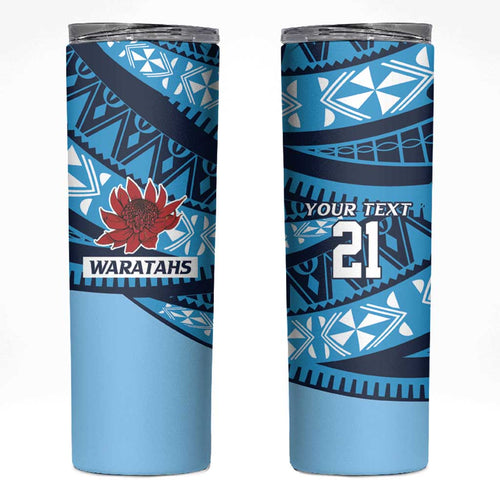New South Wales Rugby Pacific Custom Skinny Tumbler Pasifika Tapa Pattern