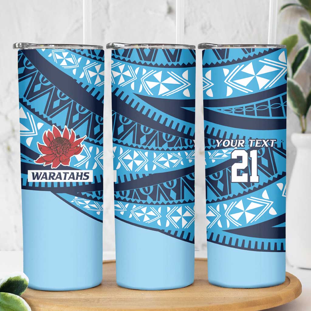 New South Wales Rugby Pacific Custom Skinny Tumbler Pasifika Tapa Pattern