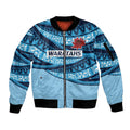 New South Wales Rugby Pacific Custom Sleeve Zip Bomber Jacket Pasifika Tapa Pattern