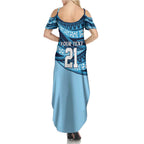 New South Wales Rugby Pacific Custom Summer Maxi Dress Pasifika Tapa Pattern