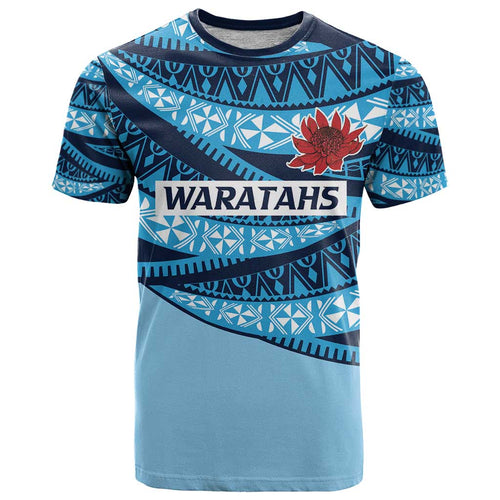 New South Wales Rugby Pacific Custom T Shirt Pasifika Tapa Pattern