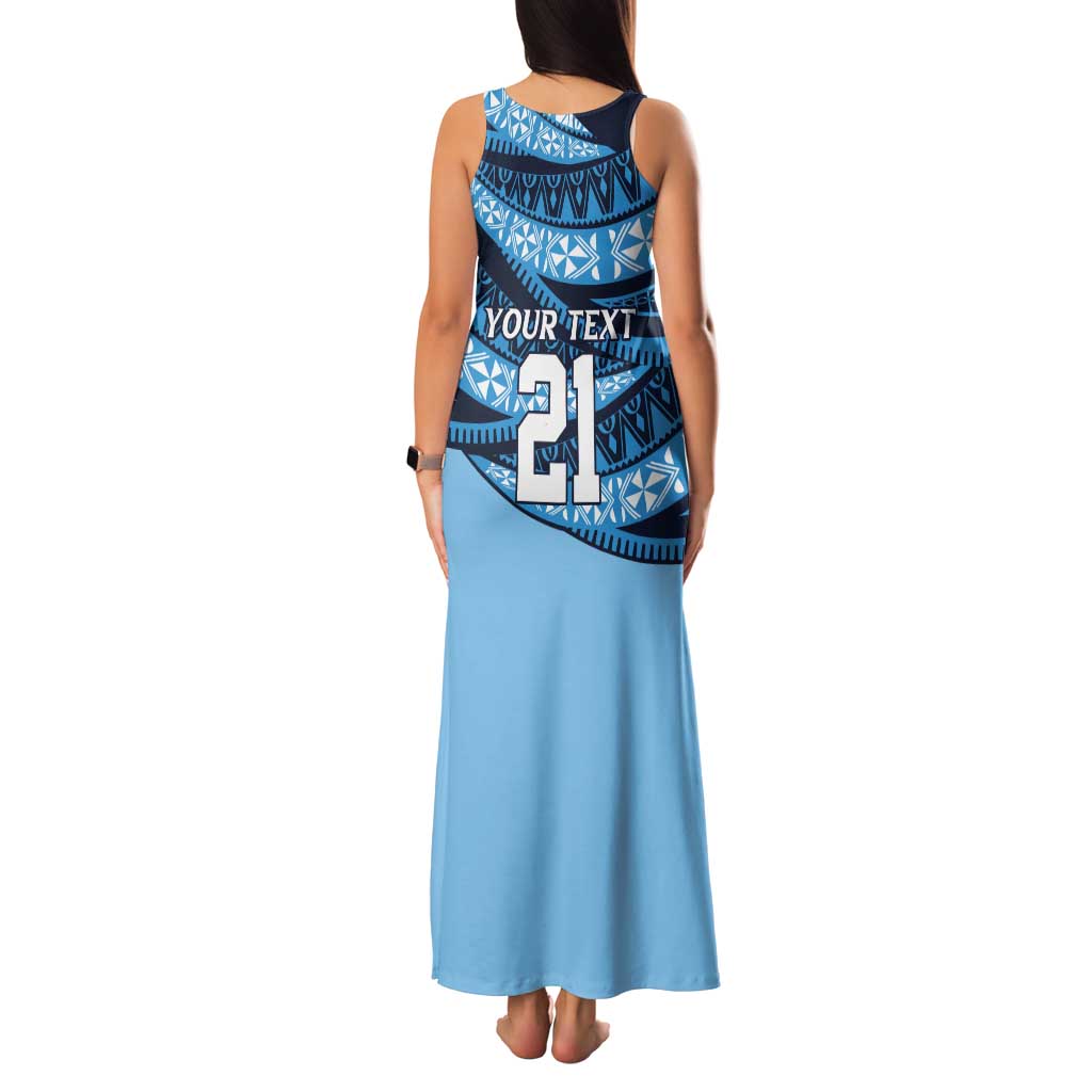 New South Wales Rugby Pacific Custom Tank Maxi Dress Pasifika Tapa Pattern