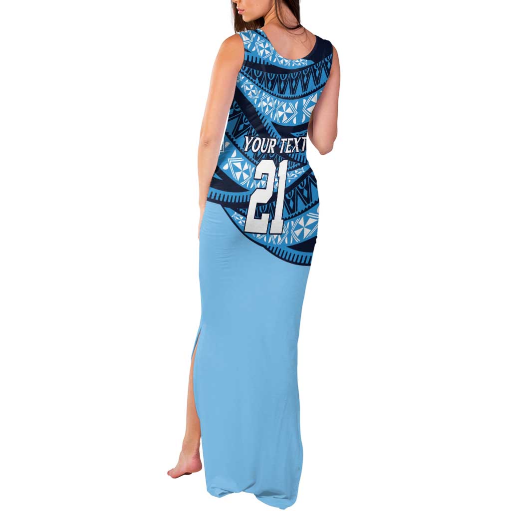New South Wales Rugby Pacific Custom Tank Maxi Dress Pasifika Tapa Pattern