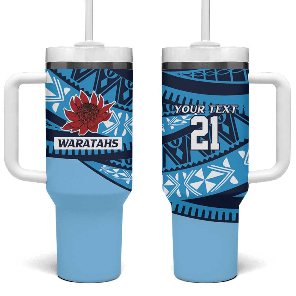 New South Wales Rugby Pacific Custom Tumbler With Handle Pasifika Tapa Pattern