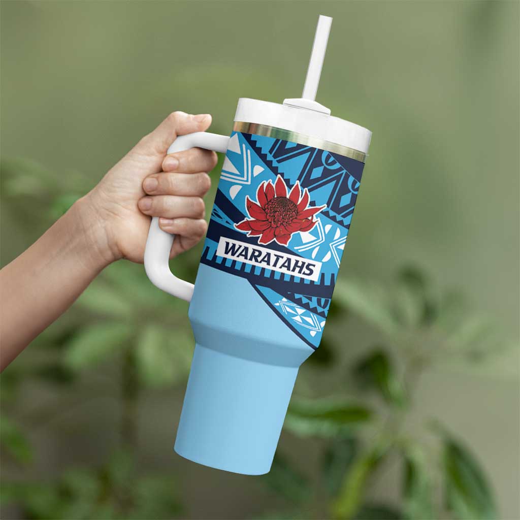 New South Wales Rugby Pacific Custom Tumbler With Handle Pasifika Tapa Pattern