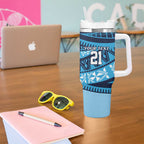 New South Wales Rugby Pacific Custom Tumbler With Handle Pasifika Tapa Pattern