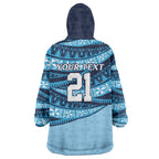 New South Wales Rugby Pacific Custom Wearable Blanket Hoodie Pasifika Tapa Pattern