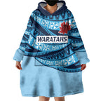 New South Wales Rugby Pacific Custom Wearable Blanket Hoodie Pasifika Tapa Pattern
