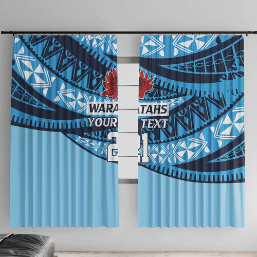 New South Wales Rugby Pacific Custom Window Curtain Pasifika Tapa Pattern