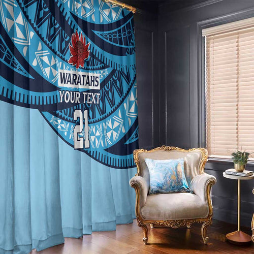New South Wales Rugby Pacific Custom Window Curtain Pasifika Tapa Pattern