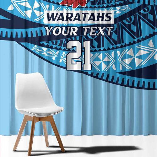 New South Wales Rugby Pacific Custom Window Curtain Pasifika Tapa Pattern