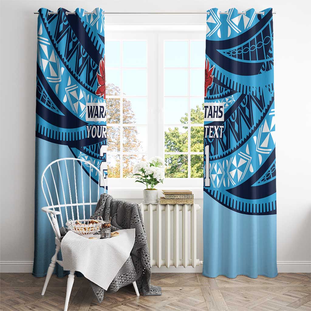 New South Wales Rugby Pacific Custom Window Curtain Pasifika Tapa Pattern