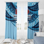 New South Wales Rugby Pacific Custom Window Curtain Pasifika Tapa Pattern