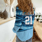New South Wales Rugby Pacific Custom Women Casual Shirt Pasifika Tapa Pattern