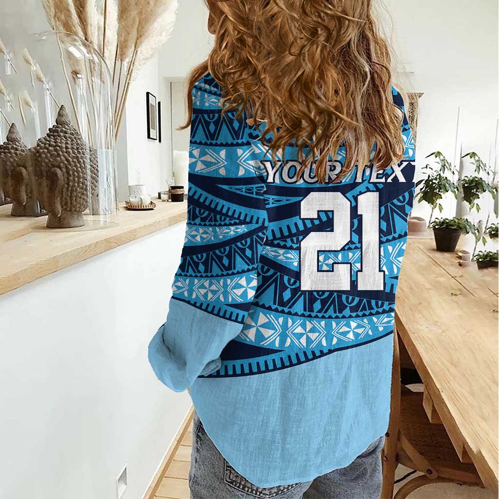 New South Wales Rugby Pacific Custom Women Casual Shirt Pasifika Tapa Pattern