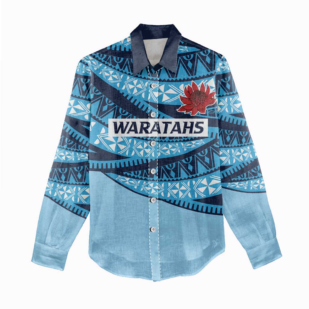 New South Wales Rugby Pacific Custom Women Casual Shirt Pasifika Tapa Pattern