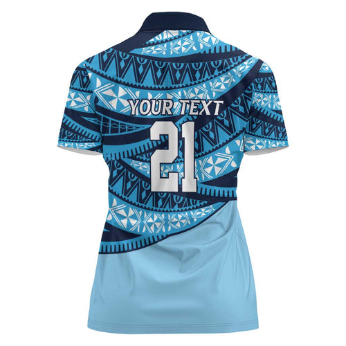 New South Wales Rugby Pacific Custom Women Polo Shirt Pasifika Tapa Pattern