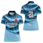 New South Wales Rugby Pacific Custom Women Polo Shirt Pasifika Tapa Pattern