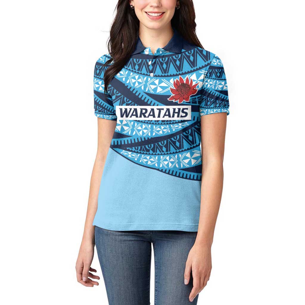 New South Wales Rugby Pacific Custom Women Polo Shirt Pasifika Tapa Pattern