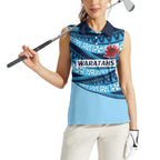 New South Wales Rugby Pacific Custom Women Sleeveless Polo Shirt Pasifika Tapa Pattern