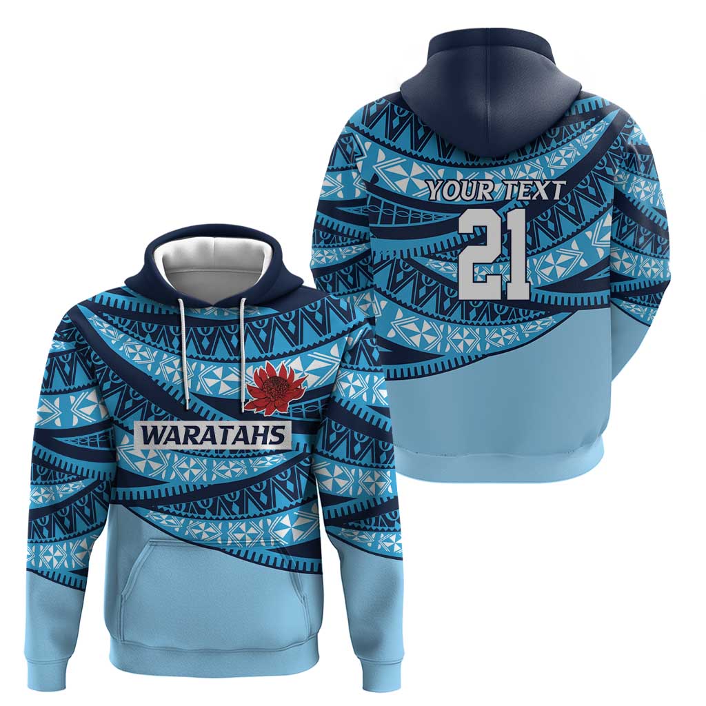 New South Wales Rugby Pacific Custom Zip Hoodie Pasifika Tapa Pattern
