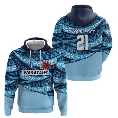 New South Wales Rugby Pacific Custom Zip Hoodie Pasifika Tapa Pattern
