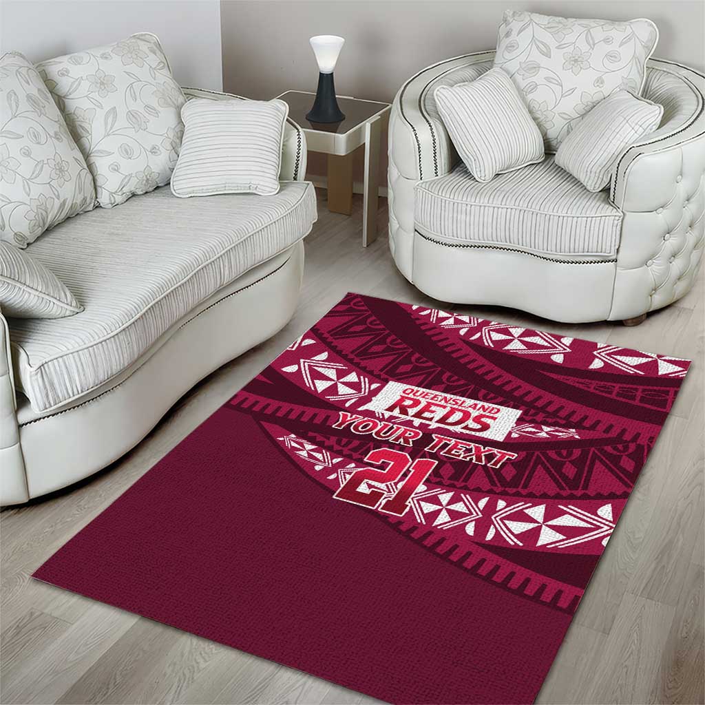 Queensland Rugby Pacific Custom Area Rug Pasifika Tapa Pattern