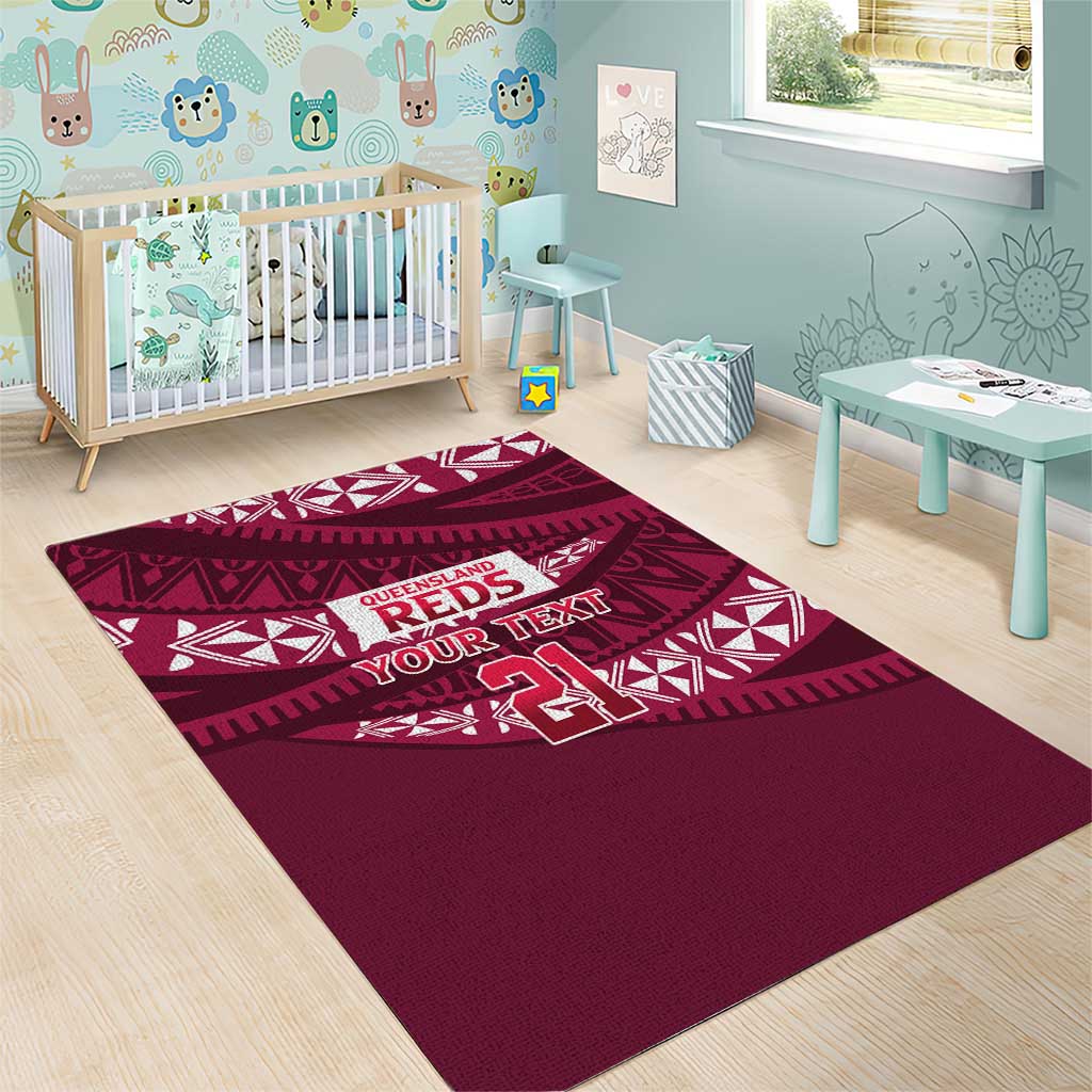 Queensland Rugby Pacific Custom Area Rug Pasifika Tapa Pattern