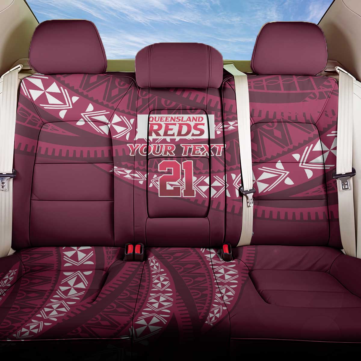 Queensland Rugby Pacific Custom Back Car Seat Cover Pasifika Tapa Pattern
