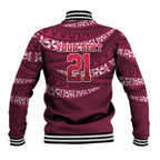 Queensland Rugby Pacific Custom Baseball Jacket Pasifika Tapa Pattern